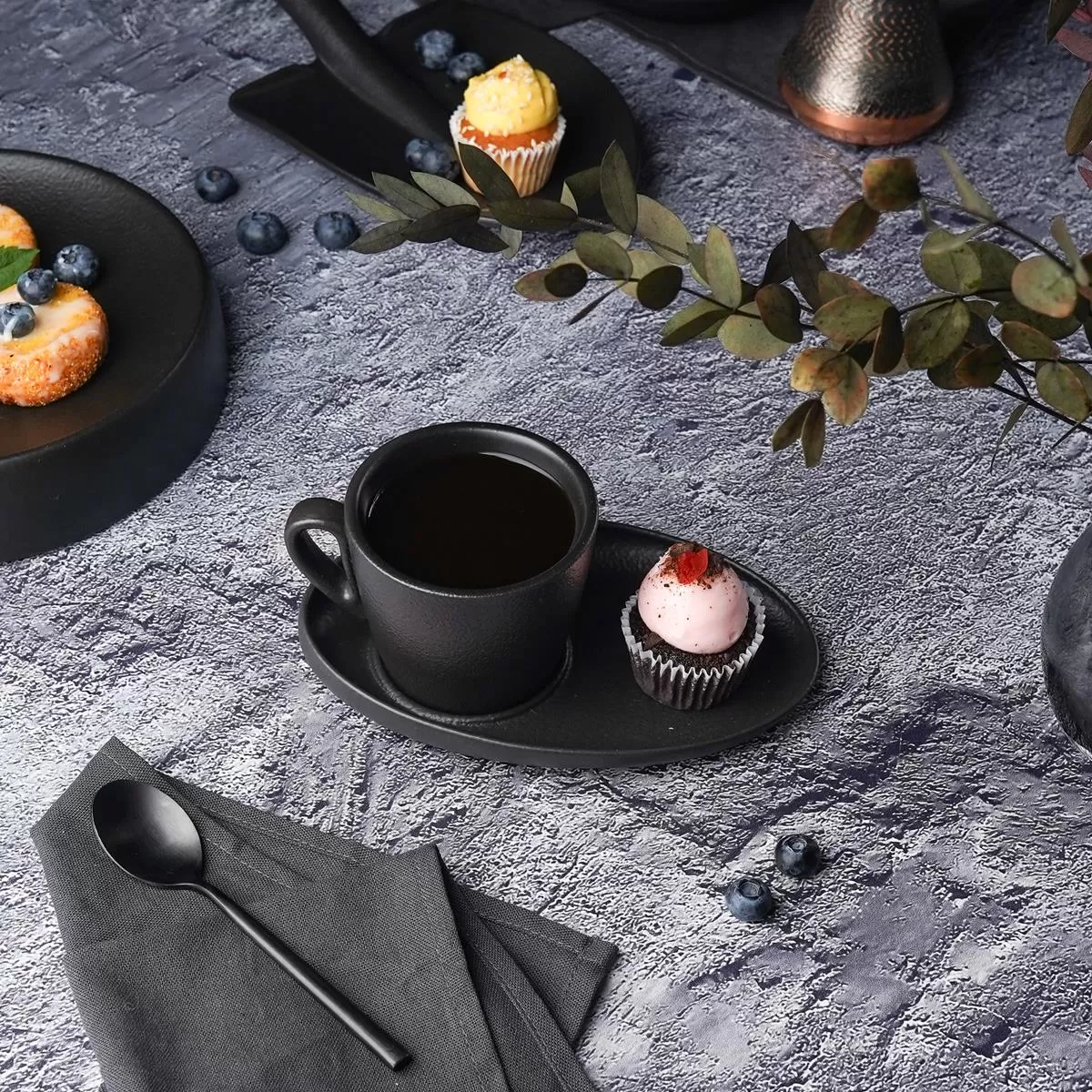 Чашка с блюдцем Black Raw Stellar Cappuccino 175 мл, P.L. Proff Cuisine