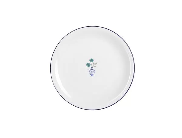 Тарелка мелкая 26 см, кант синий, Vaso Piccolo DS17