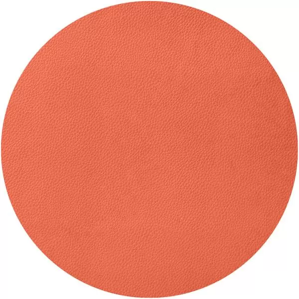 Салфетка подстановочная (плейсмат) d 37 см, искуств. кожа (ПУ), декор orange, LAV
