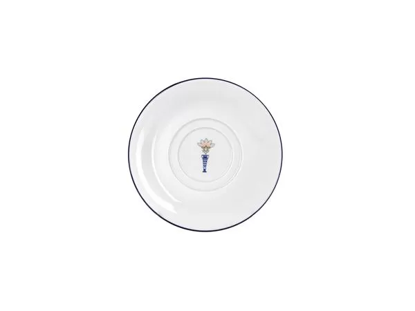 Блюдце для чайной чашки 15 см, кант синий, Vaso Piccolo DS19