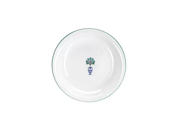 Тарелка глубокая 21 см, кант зеленый, Vaso Piccolo DS13