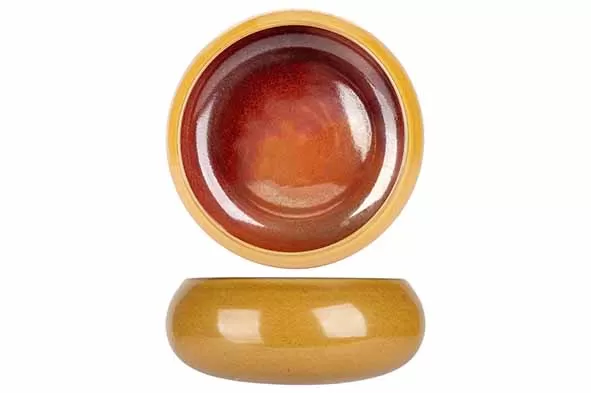 Салатник с закругленным бортом d 20 см h 9 см, Elements Mustard