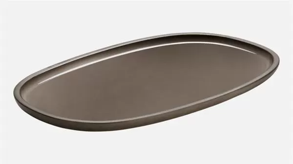 Блюдо овальное 35×15 см, h 1,2 см, цвет серо-коричневый, ReNew