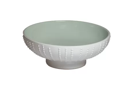 Салатник на ножке, цвет мятный/ белый d 18,5 см h 6,5 см Urchin