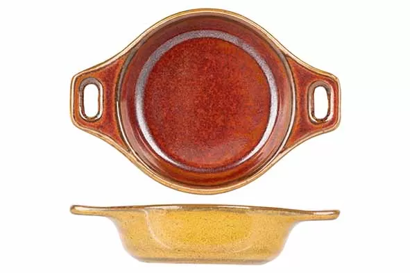 Соусник с ручками 9,4×6,6 см h 2,9 см, Elements Mustard