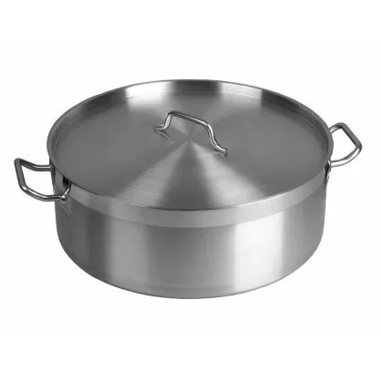 Кастрюля-котел c крышкой,низкая, 10л (32*12) сталь 18/0,серия "Kitchen Staff" P.L.-Proff Cuisine