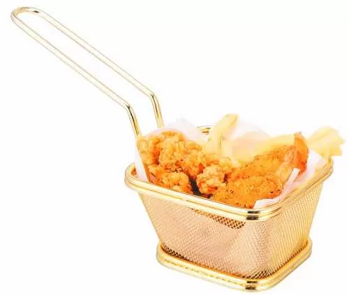 Корзинка для подачи "Gold" 10,5*9*6,5 см, металл, P.L. Proff Cuisine