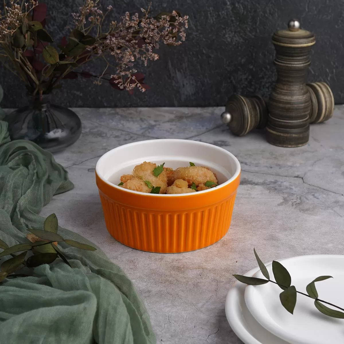Креманка для запекания и подачи 12,5 см., 450 мл,оранжевая, P.L. Proff Cuisine
