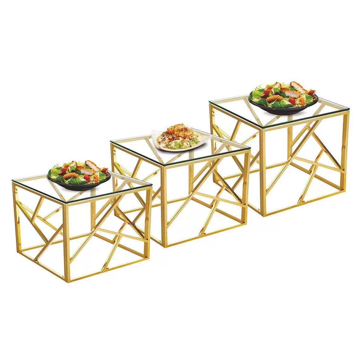 Набор из 3-х подставок для выкладки (35*35*20/35*35*30/35*35*40 см) P.L.—Hotelware