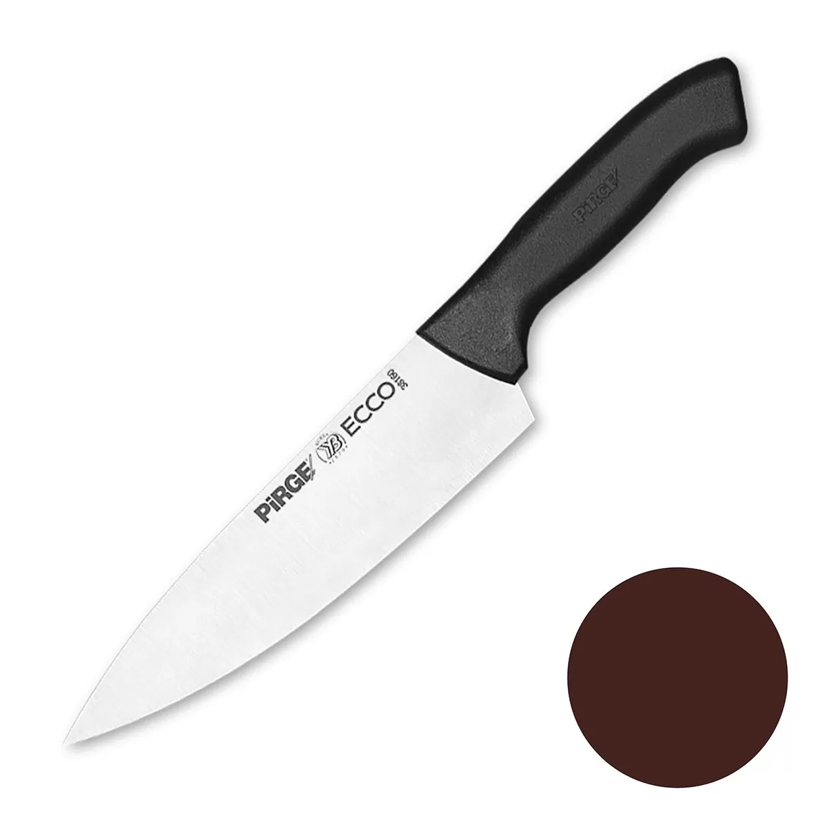 Нож поварской 21 см,коричневая ручка Pirge