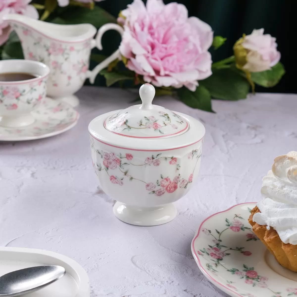Сахарница 180 мл,фарфор "NOBLE" серия "Retro Ritz-La Vie En Rose"