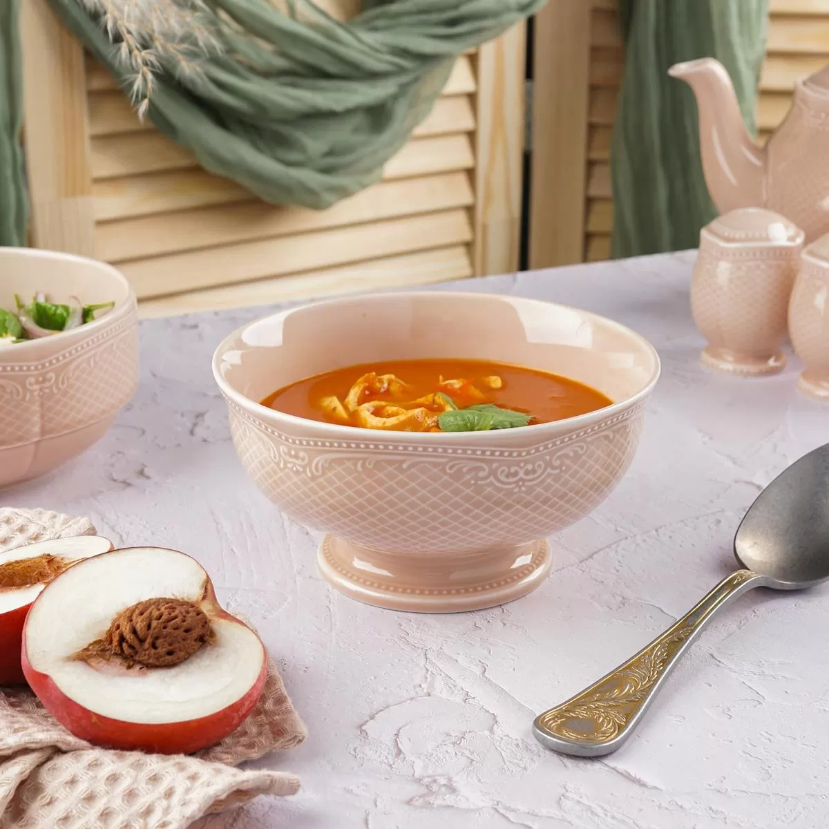Салатник 15 см, фарфор,серия "Aristocrat-Peach Tea", Noble