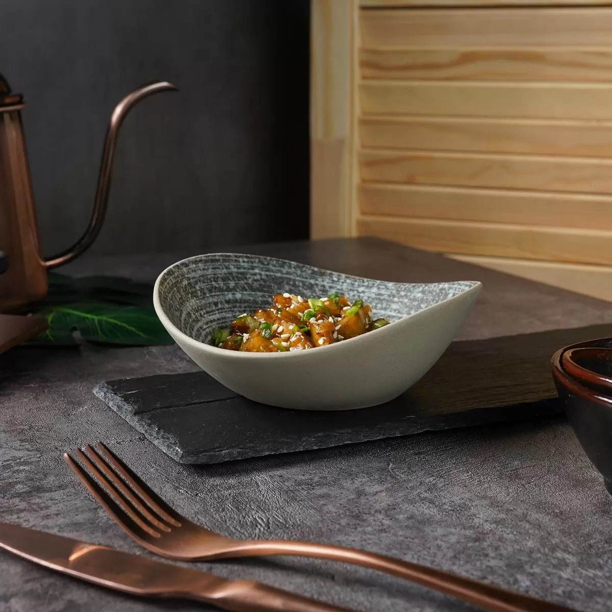 Салатник с покрытием 250мл, 16*13,8*5,2 см, Glossy Stone Untouched Taiga. P.L. Proff Cuisine