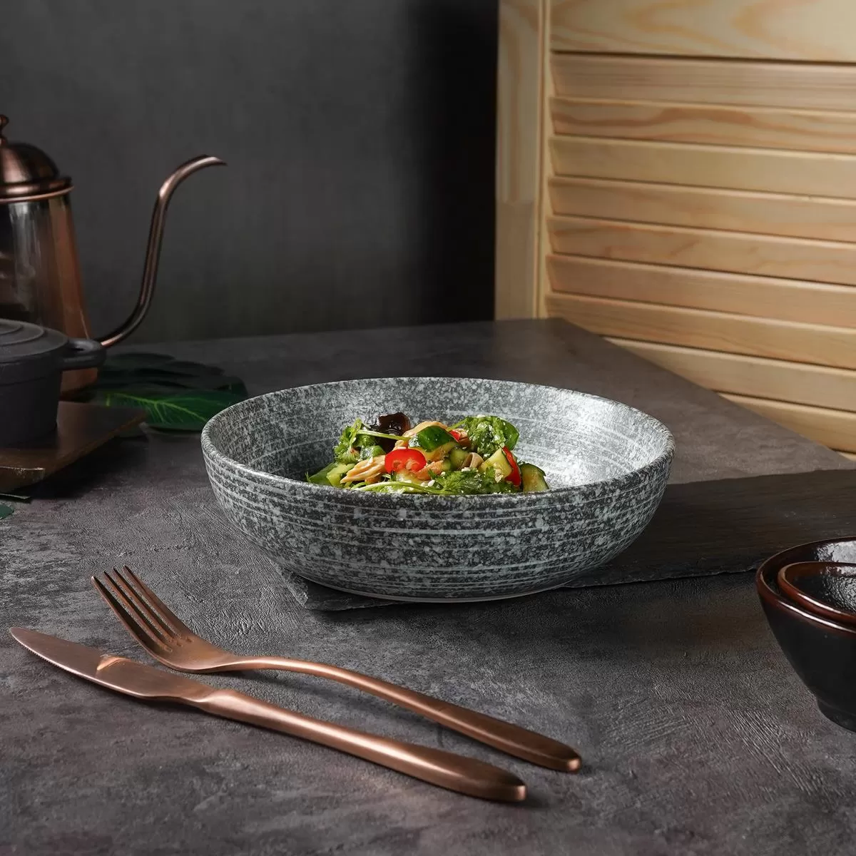 Салатник с покрытием 900 мл, 20*5,4 см, Glossy Stone Untouched Taiga, P.L. Proff Cuisine