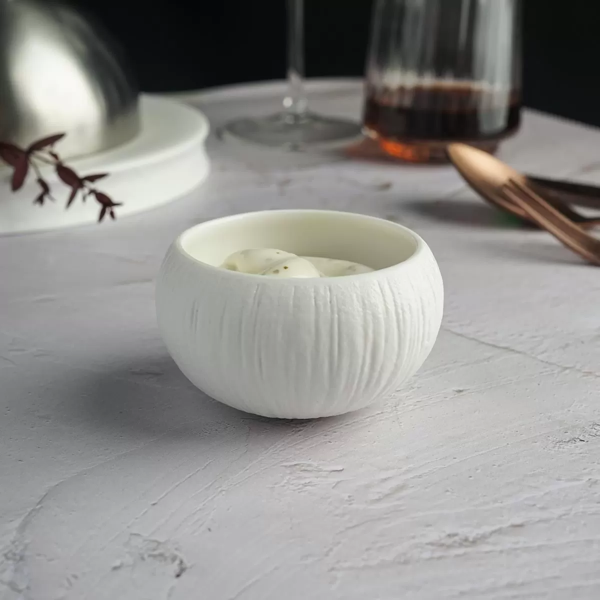Соусник 100 мл, d=7,5см,фарфор,серия "White Moon", P.L. — Proff Cuisine