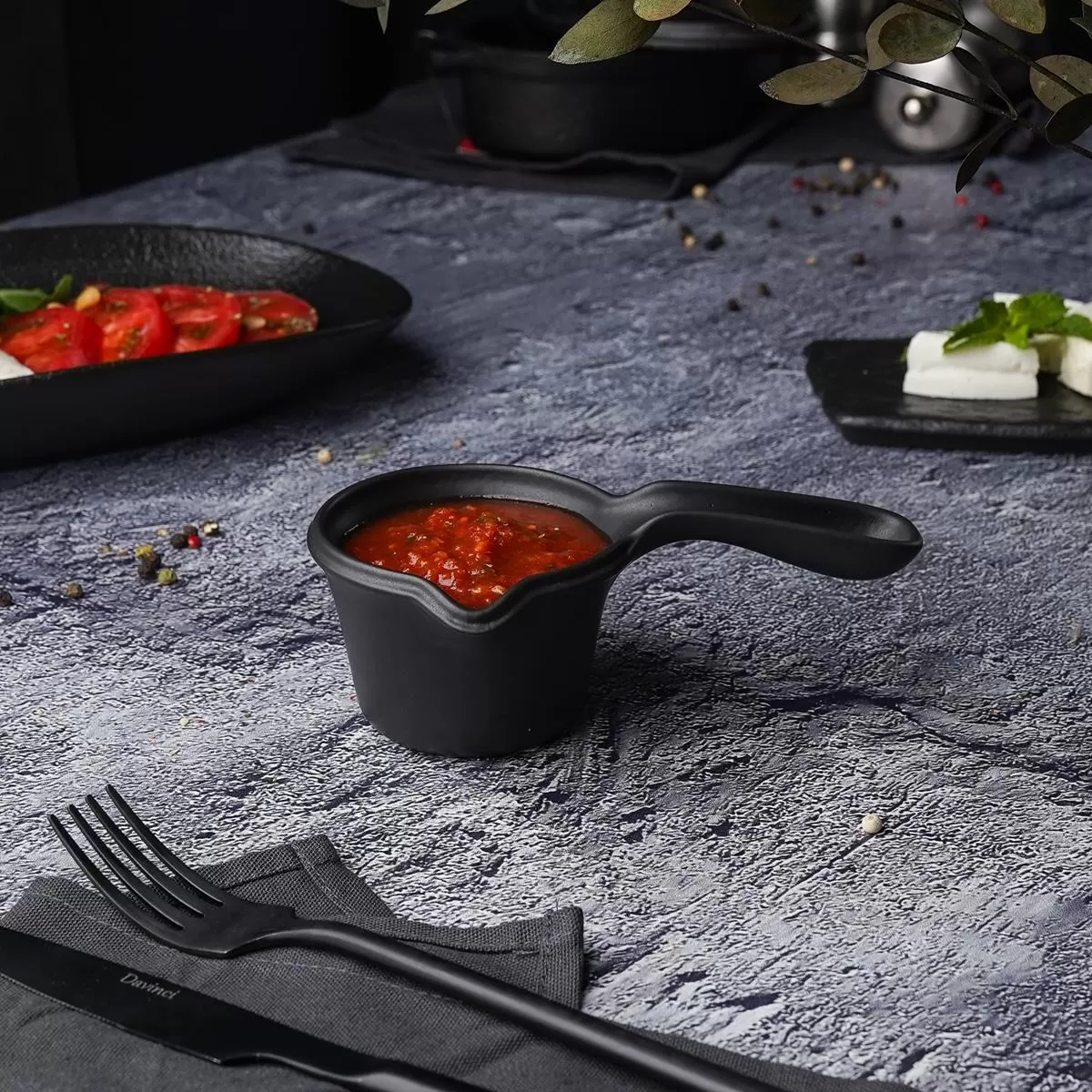 Соусник с ручкой Black Raw Steller 130 мл, P.L. Proff Cuisine