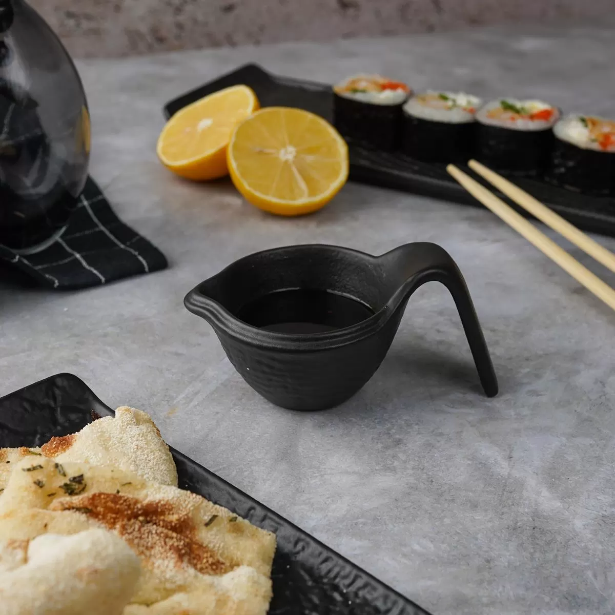 Соусник с ручкой d=10см, h=7 см, 50 мл, серия "Black Raw Wood" P.L. — ProffCuisine
