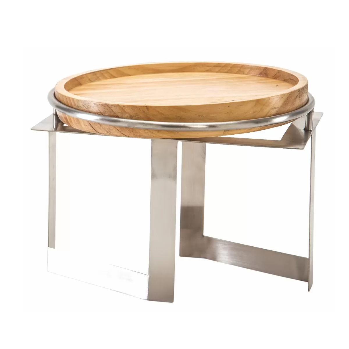 Стойка металлическая для выкладки + блюдо из бука,32*32*13 см,  P.L.—Hotelware