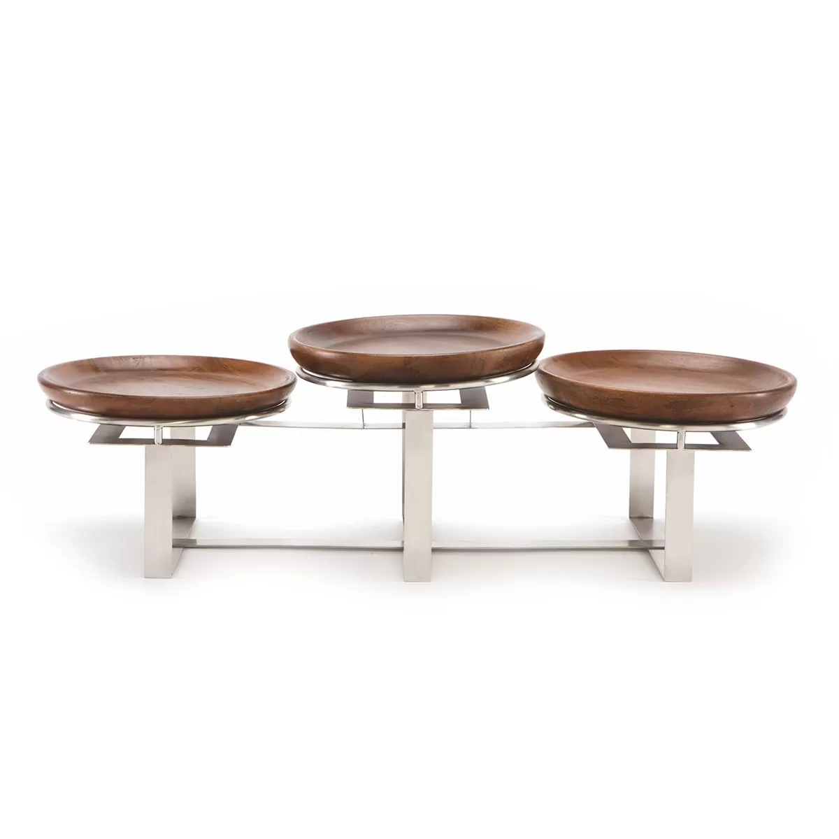 Стойка металлическая для выкладки + три блюда из бука,96*32*25 см, P.L.—Hotelware
