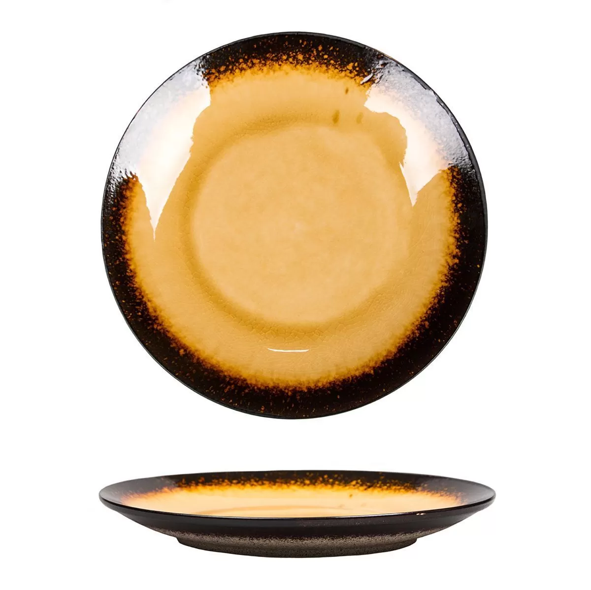 Тарелка d=23 см,каменная керамика,серия "2022 Spider Silk-Yellow" P.L.
