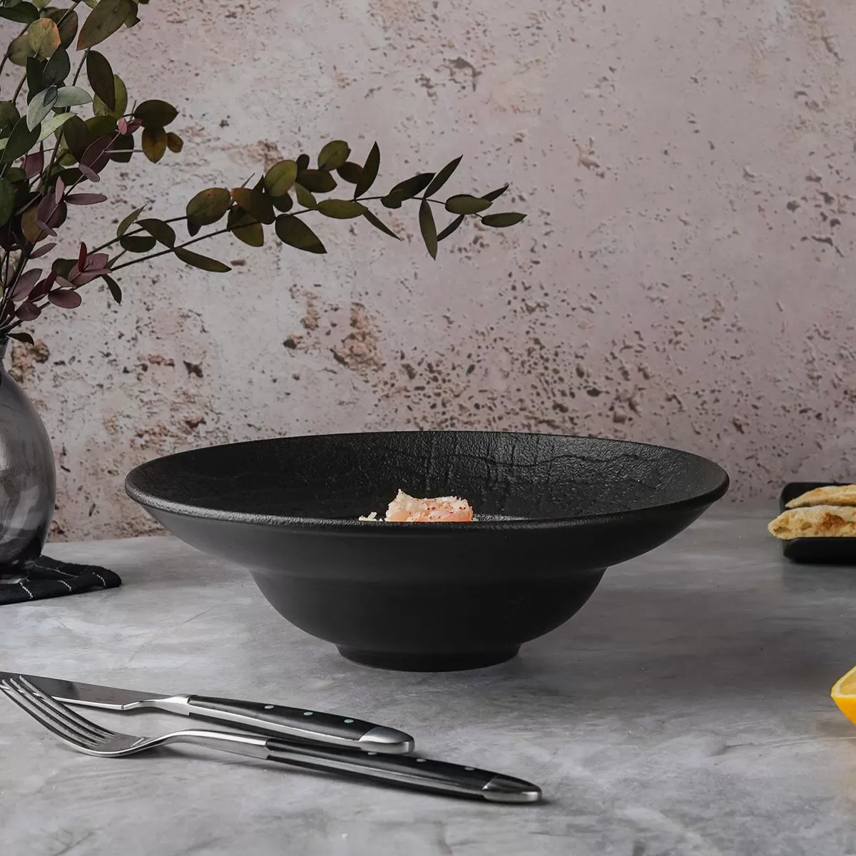 Тарелка для пасты,супа,салата, 400 мл, d=25см, h=7,6 см, серия "Black Raw Wood" P.L. — ProffCuisine