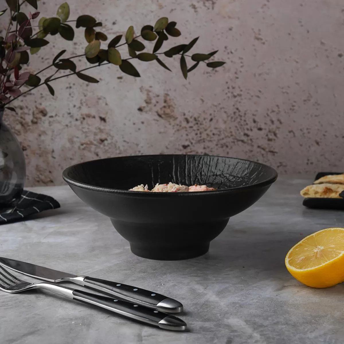 Тарелка для пасты,супа,салата d=20, h=7,6 см, 650мл, серия "Black Raw Wood" P.L. — ProffCuisine