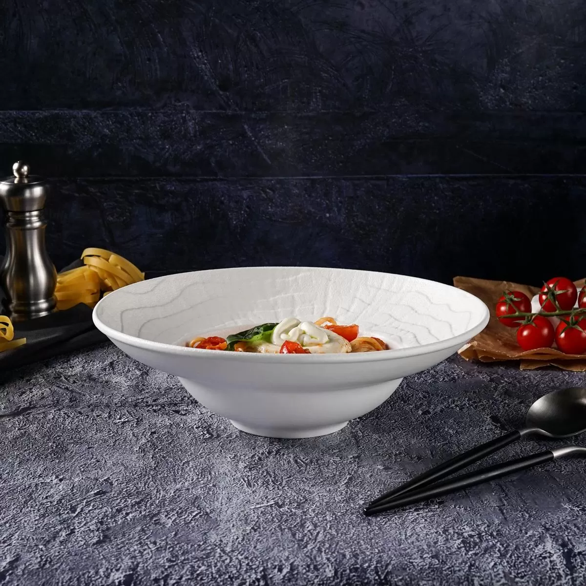 Тарелка для пасты,супа,салата d=25см, h=7,5 cм, 350 мл, серия "White Raw Wood" P.L. — ProffCuisine