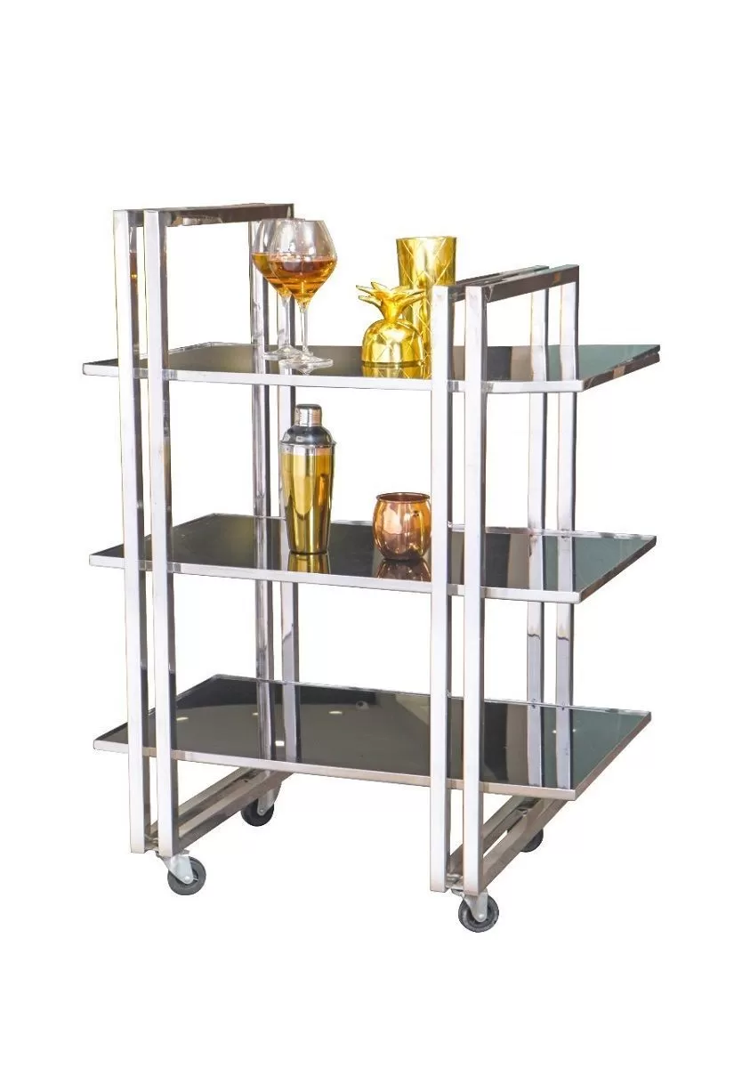 Тележка сервировочная,нержавеющая сталь 80*50*113 см. P.L.—Hotelware