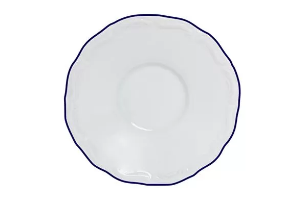 Блюдце 11 см, кант синий