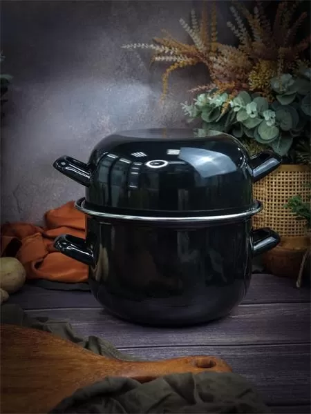 Кастрюля для мидий Черная 0,9 л, h 13,5cm d 12cm