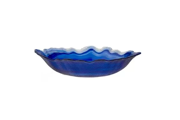 Салатник овальный 30,5×22 см h 6,7 см, стекло, цвет / декор синий, Jade