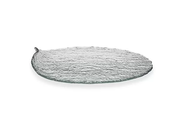 Тарелка для сыра d 28 см h 4 см, стекло, прозрачная, Hammered