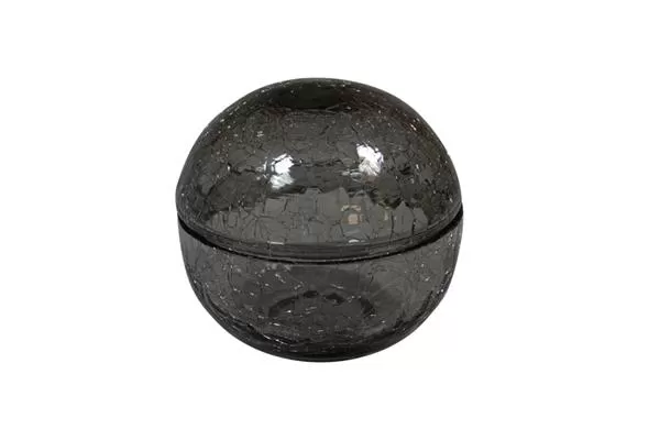Салатник с крышкой «Шар», цвет серый 12 см Crackled glass