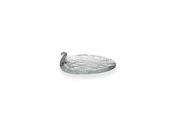 Тарелка для сыра d 15 см h 2,5 см, стекло, прозрачная, Hammered