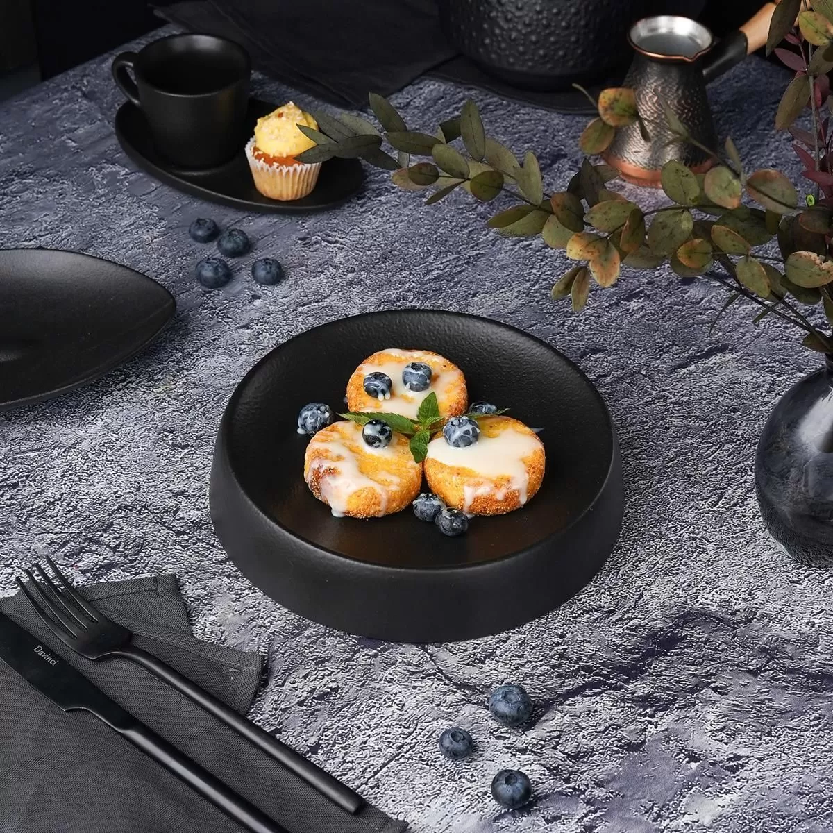 Блюдо Black Raw Stellar для подачи d=20 см, h=4 см, P.L. Proff Cuisine