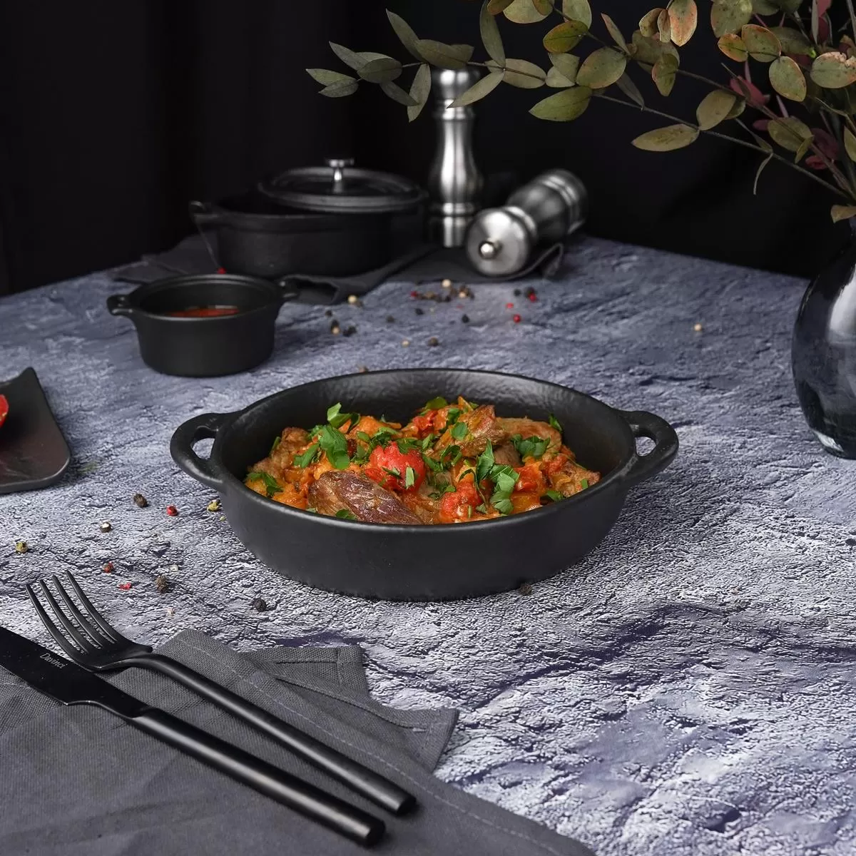Блюдо Black Raw Steller для подачи и запекания 700 мл, 18*22*4 см, P.L. Proff Cuisine