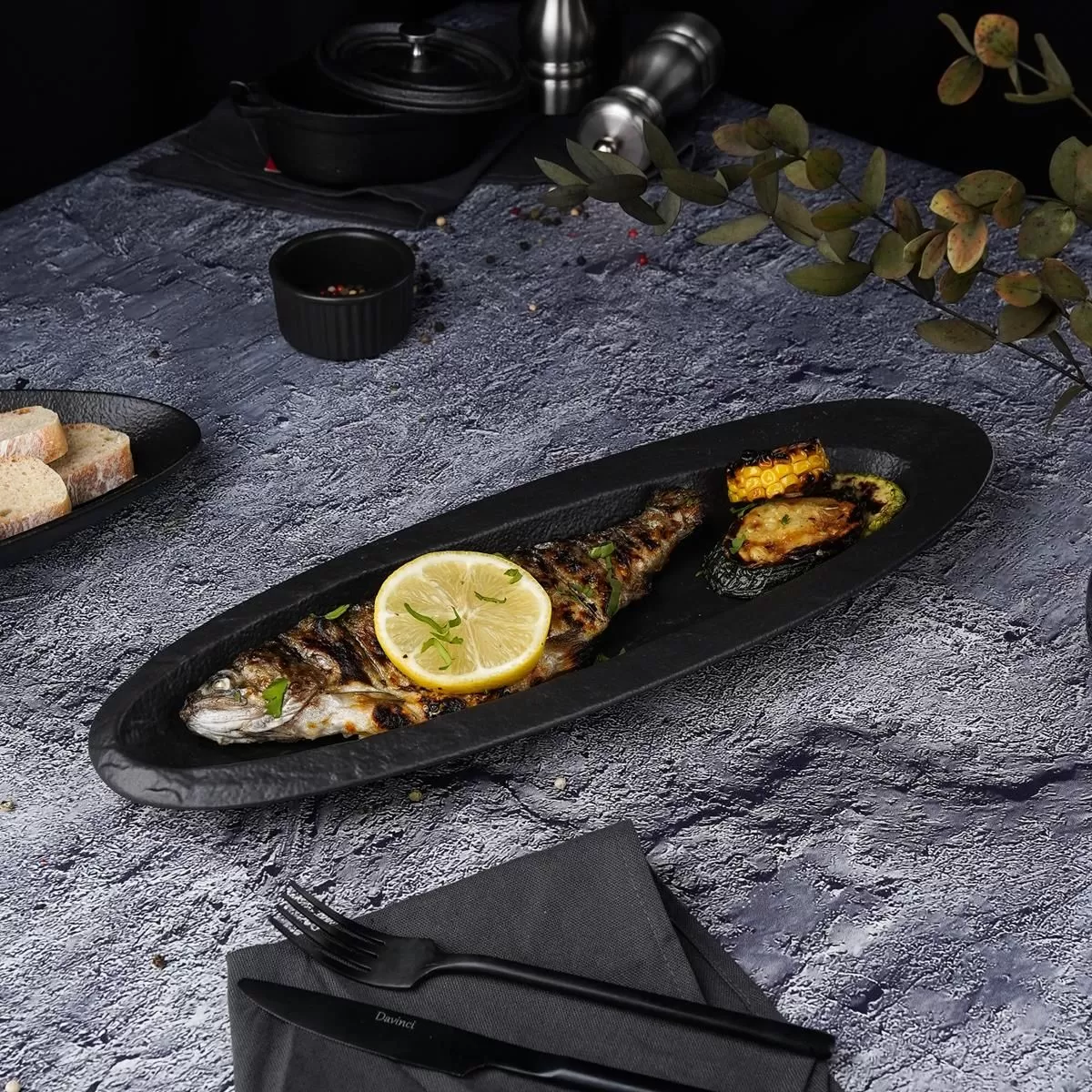Блюдо для подачи Black Raw Steller 40,8*14*3,5 см, P.L. Proff Cuisine