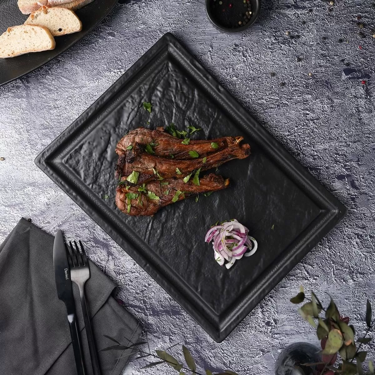 Блюдо для стейка Black Raw Stellar 33*24*1,7 см, P.L. Proff Cuisine