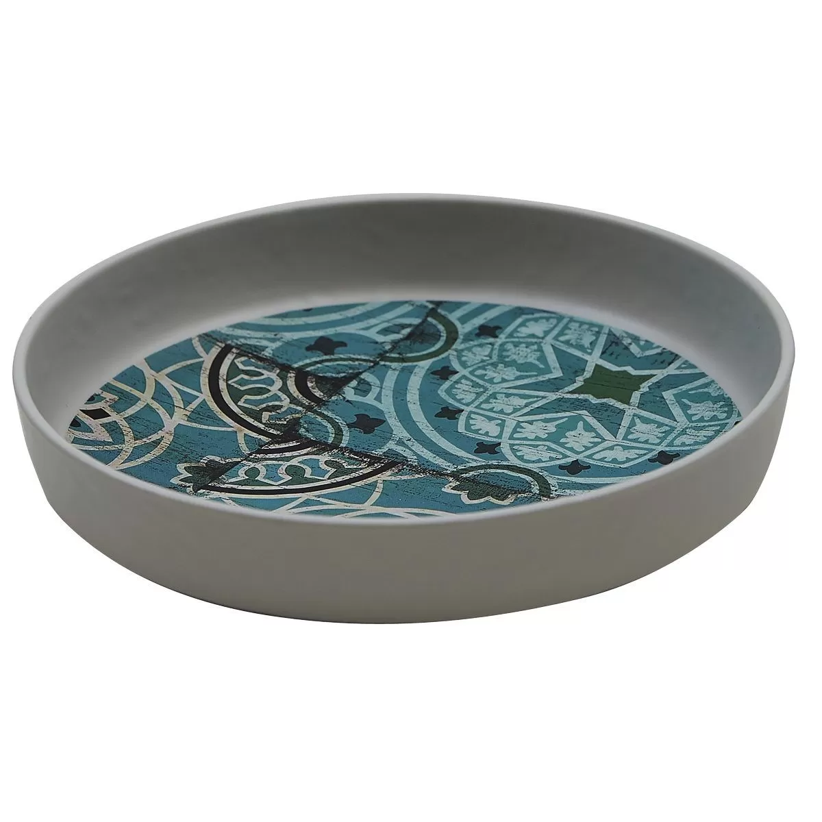 Блюдо,поднос меламиновый d=20.4см, h=4.3 см, Damask Blue, P.L.
