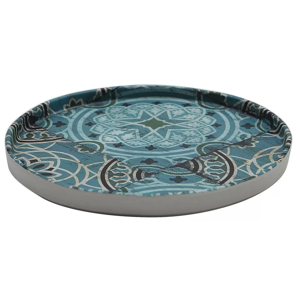 Блюдо,поднос меламиновый d=21см, h=1.9 см,Damask Blue , P.L.