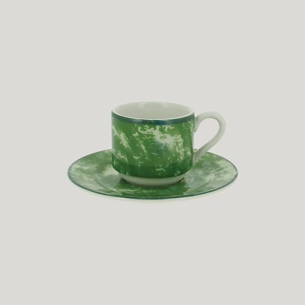 Блюдце RAK Porcelain Peppery круглое 13 см, зеленый цвет (для чашки 90 мл)