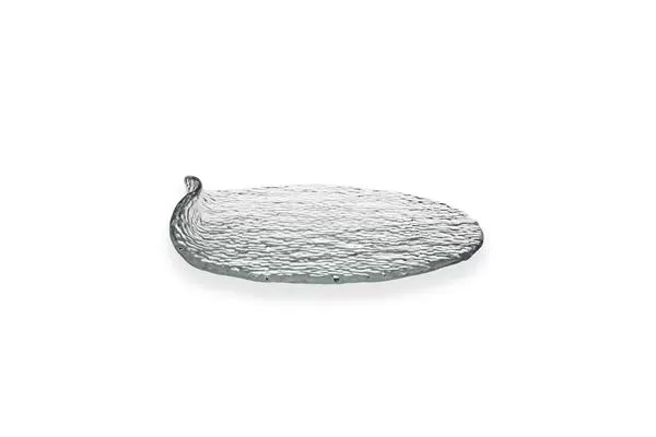 Тарелка для сыра d 21 см h 4 см, стекло, прозрачная, Hammered