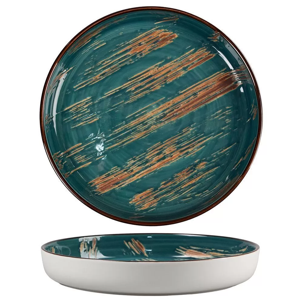 Тарелка с бортом Texture Dark Green Lines 22,6*3 см, P.L. Proff Cuisine