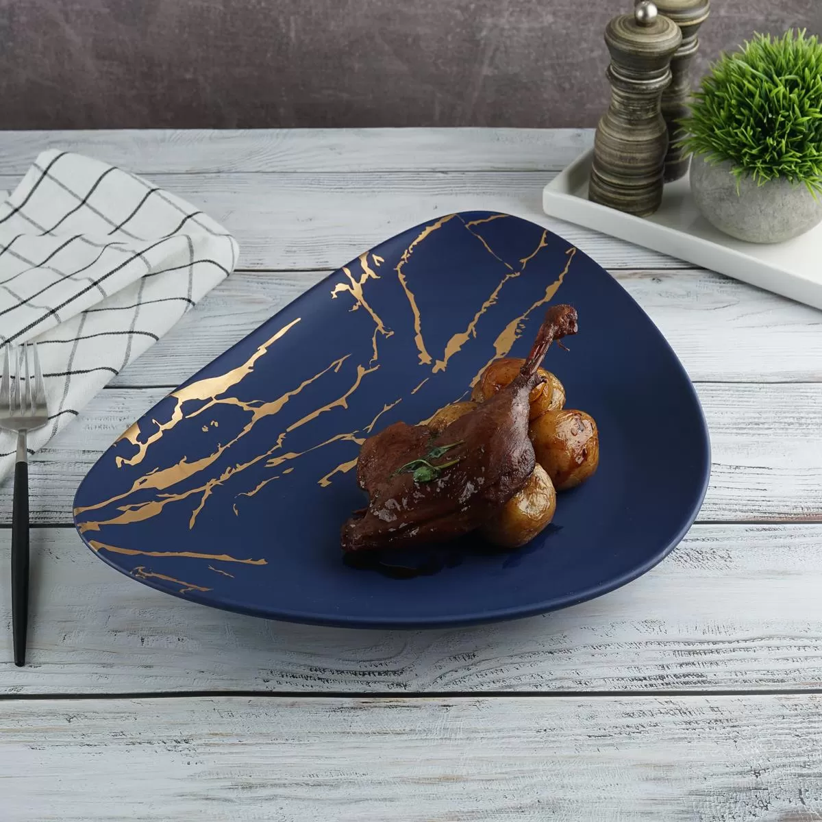 Тарелка Blue Gold 35*28 см, P.L. Proff Cuisine