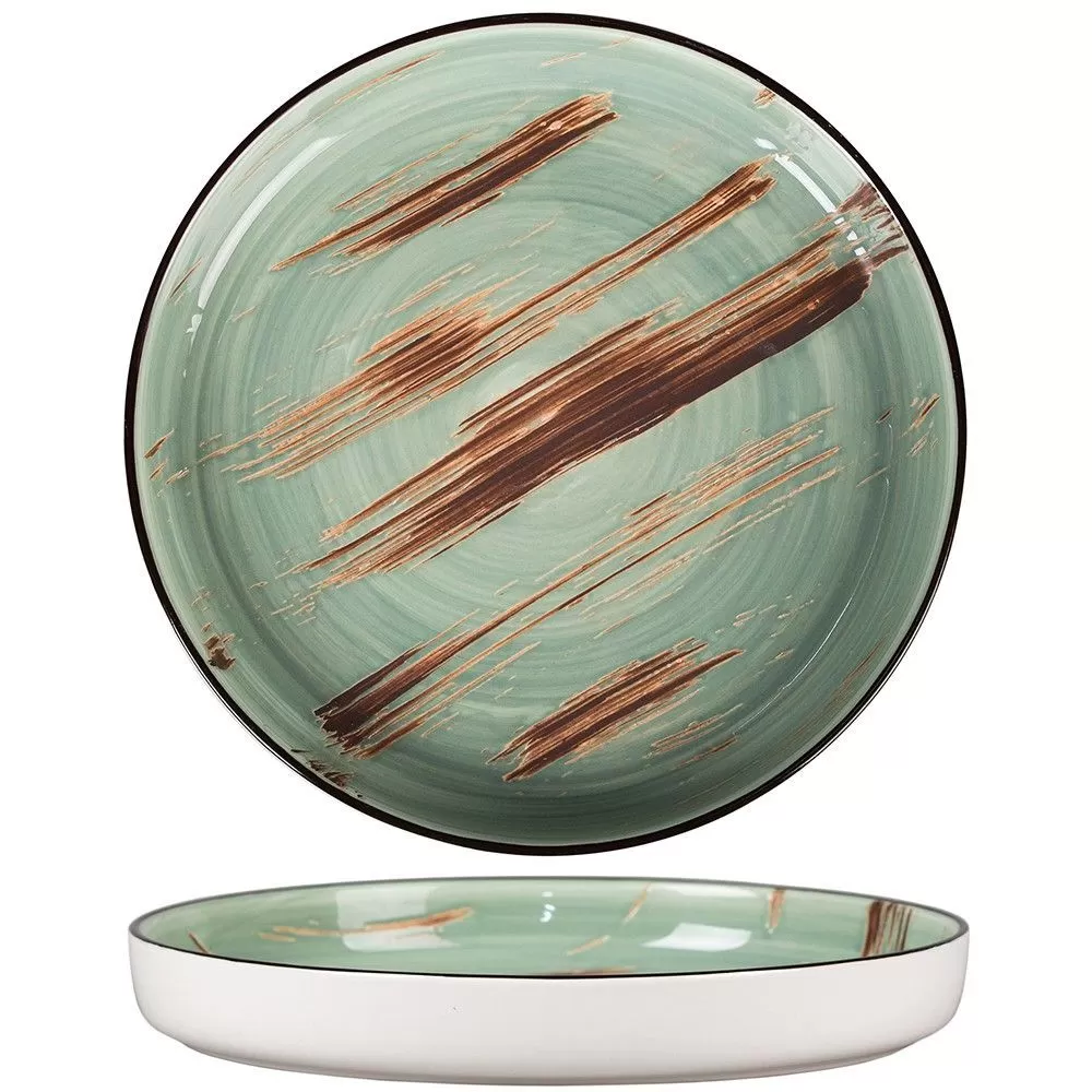 Тарелка с бортом Texture Light Green Lines 23 см, h 3 см, P.L. Proff Cuisine