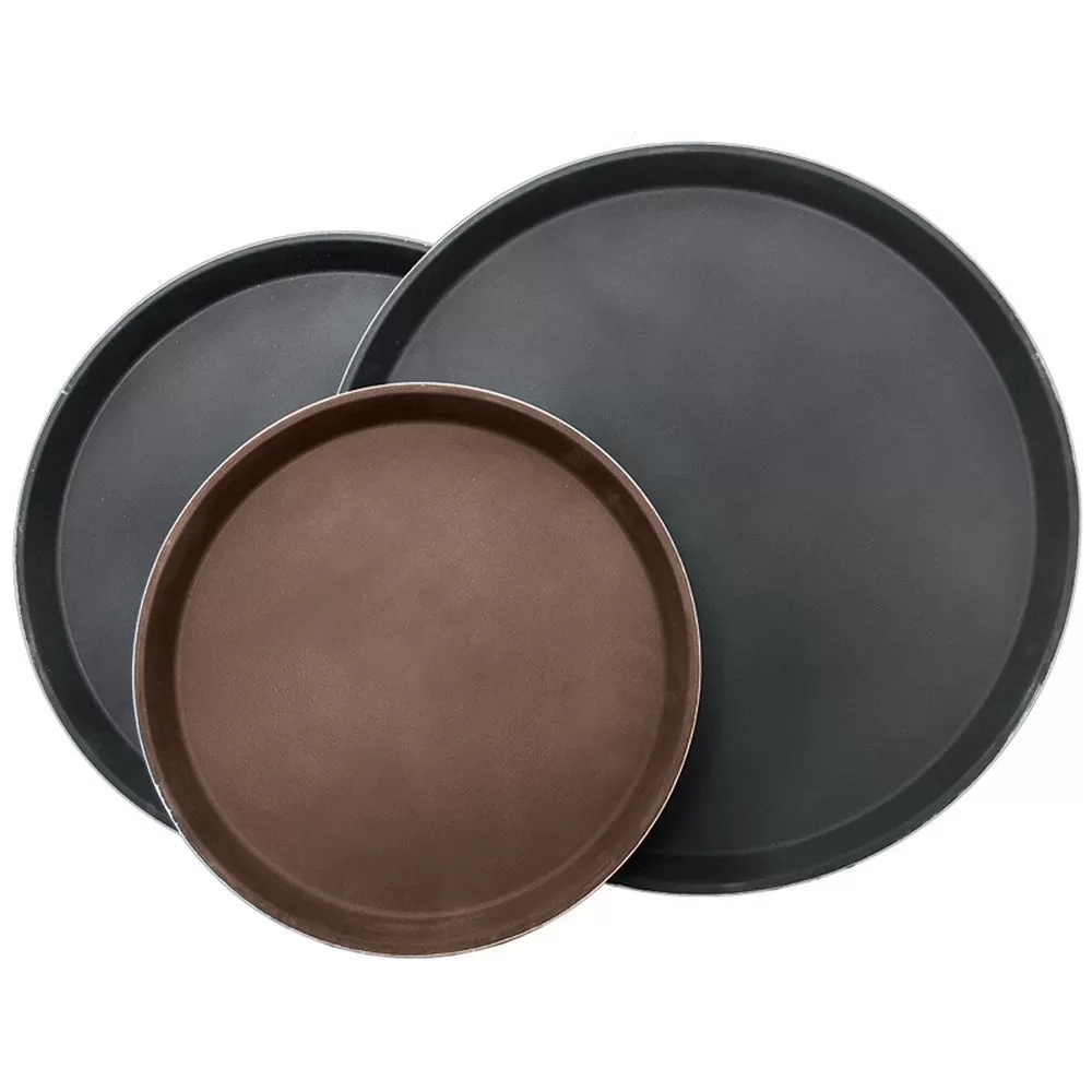 Поднос прорезиненный коричневый d 40 см, P.L. — BarWare