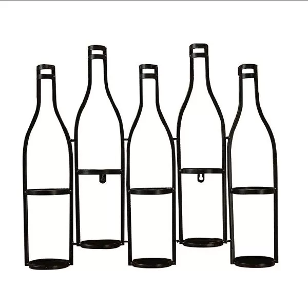 Держатель для винных бутылок,настенный,металлический на 5 бутылок,P.L.-Barbossa