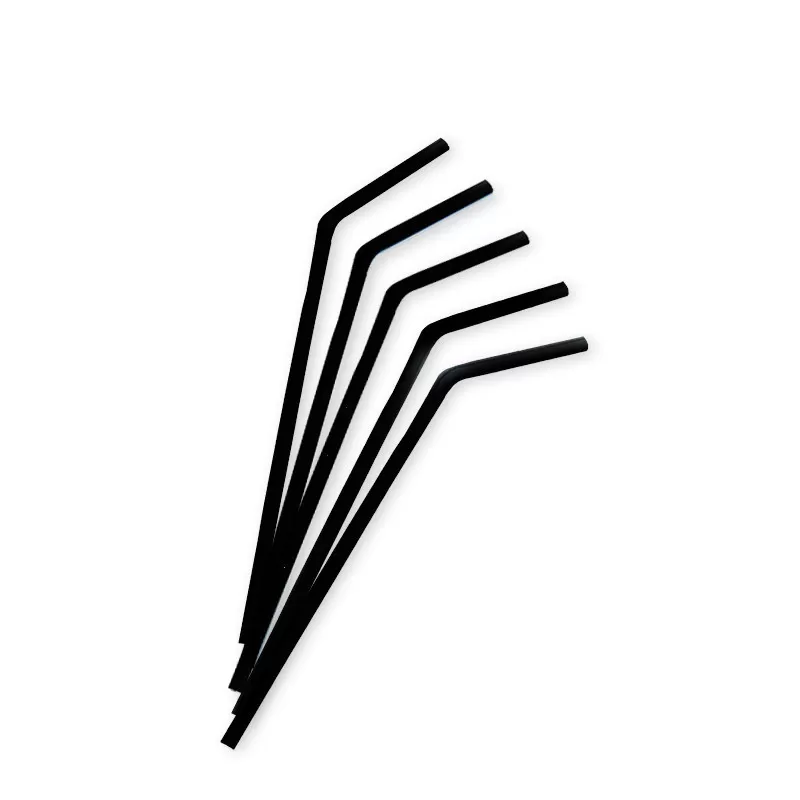 Трубочка 5*210мм черная с изгибом 250шт/упак /48