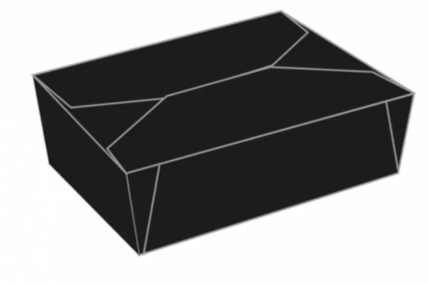 Ланч-бокс картонный Black 1,35 л, 15,2*12,1*6,4 см, 50 шт упак