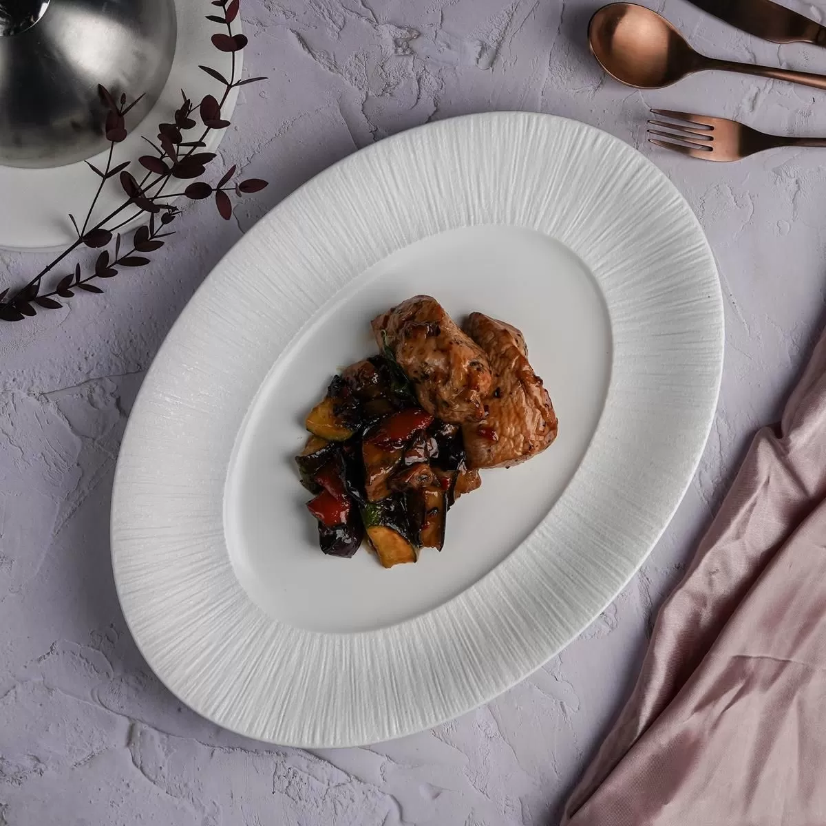 Блюдо овальное 36.8*26.8*4 см,серия "Frost White Moon", P.L. — Proff Cuisine